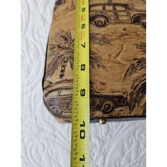 Vtg Brahmin Copa Cabana Tooled Embossed Leather Novelty Tropical Coastal Purse - Picture 14 of 16